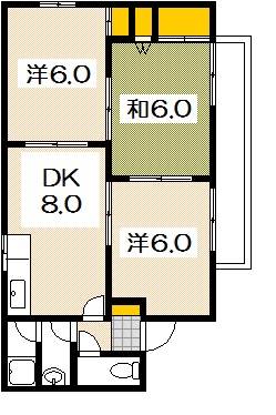 広島市佐伯区楽々園のアパートの間取り