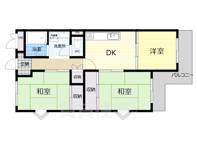 奈良市青野町のマンションの間取り