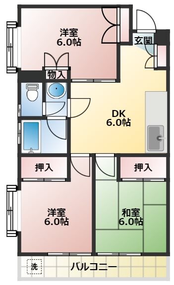 ベルシャンブル弐番館の間取り