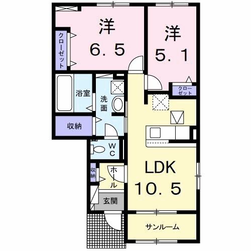 トランブルー大和Ａの間取り