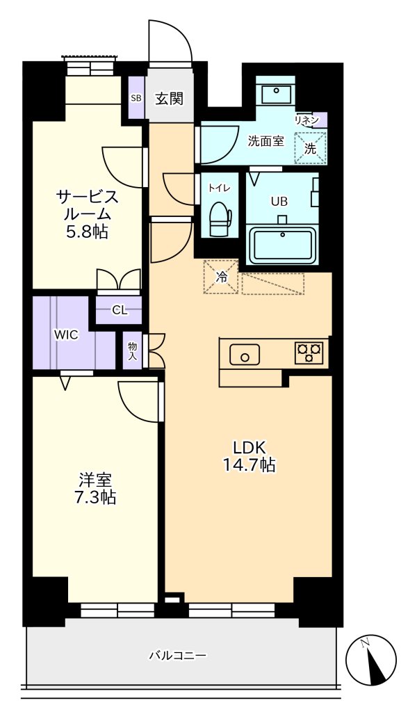 昭島市中神町のマンションの間取り