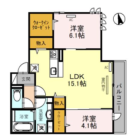 大阪市住吉区住吉のアパートの間取り