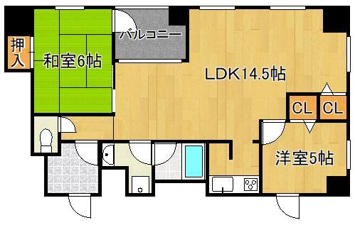 北九州市門司区東港町のマンションの間取り