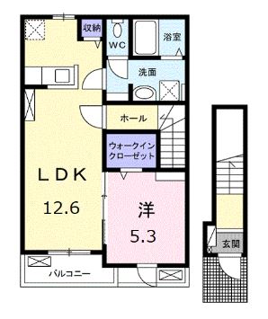 高松市木太町のアパートの間取り