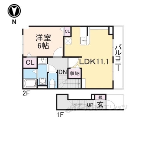 丹波市氷上町市辺のアパートの間取り