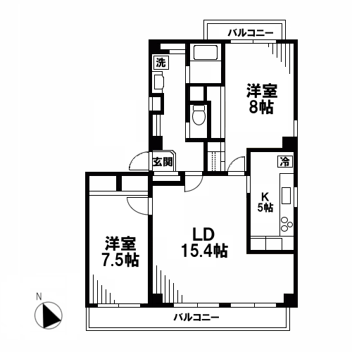 白金台フラッツの間取り写真