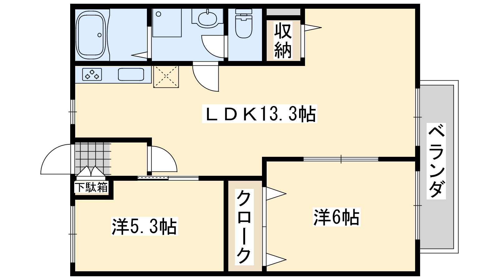 泉南市信達大苗代のアパートの間取り