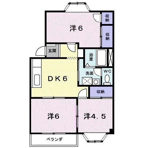 金沢市土清水のアパートの間取り