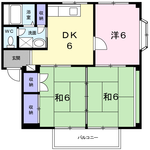 福山市幕山台のアパートの間取り