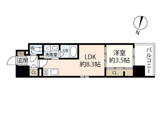 広島市南区比治山町のマンションの間取り