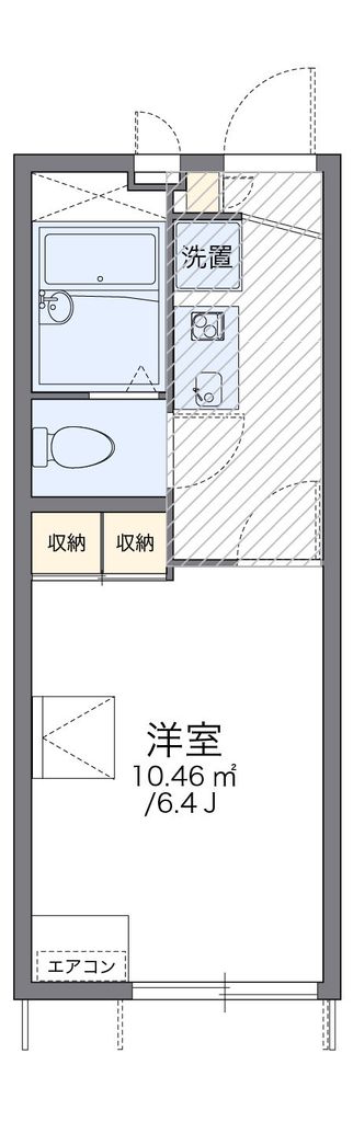 越谷市大字大里のアパートの間取り