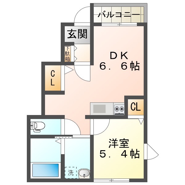 姫路市苫編のアパートの間取り