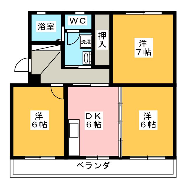 スカイヒルズ厚原の間取り