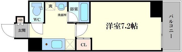 大阪市浪速区塩草のマンションの間取り