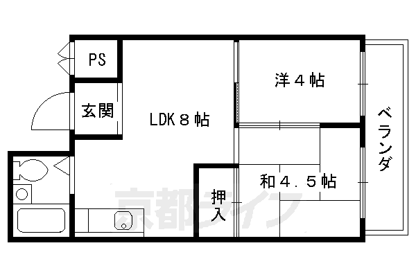 京都市上京区山本町のマンションの間取り