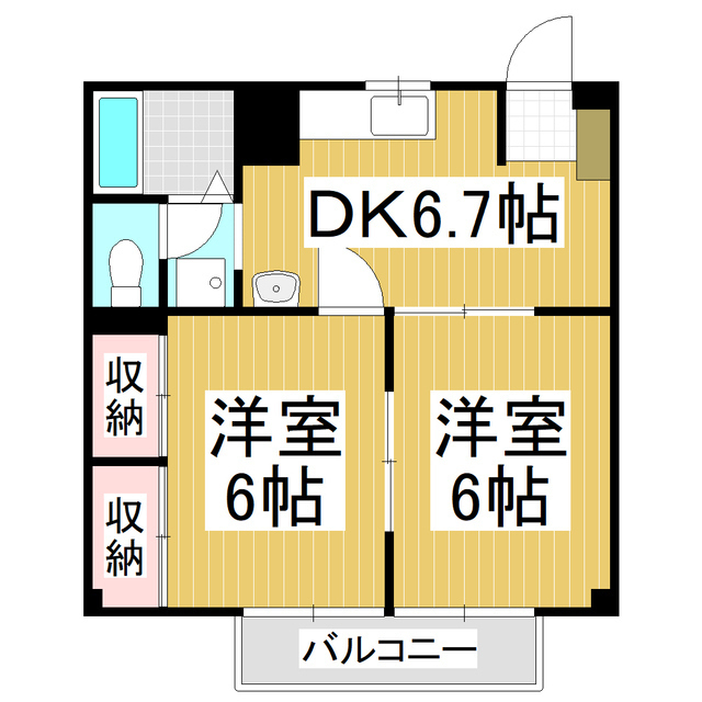 松本市波田のアパートの間取り