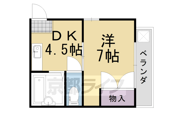 長岡京市長法寺のマンションの間取り