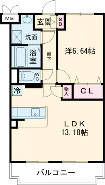 袋井市湊のマンションの間取り