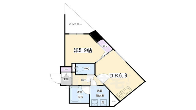 京都市右京区西院上今田町のマンションの間取り