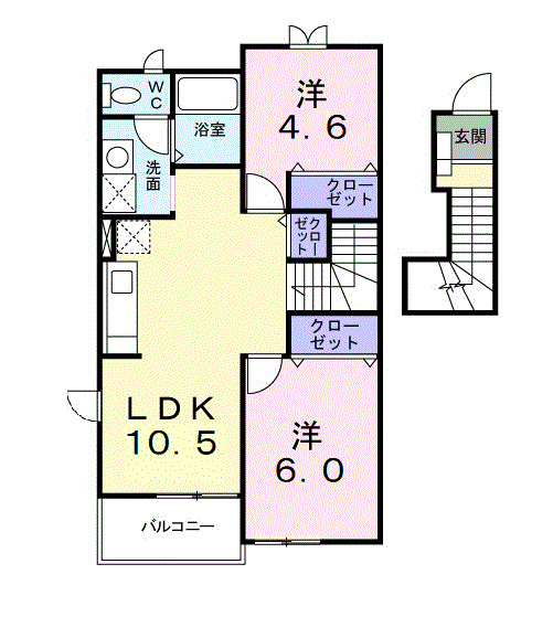 【行田市藤原町のアパートの間取り】