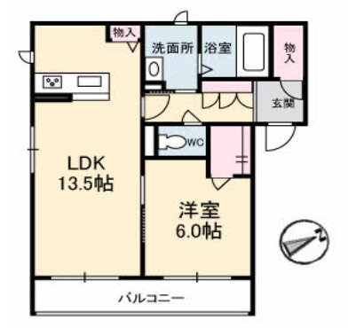 高松市松島町のマンションの間取り