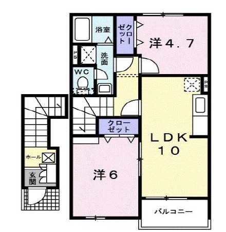 [家電付き] ロッソコルサAの間取り