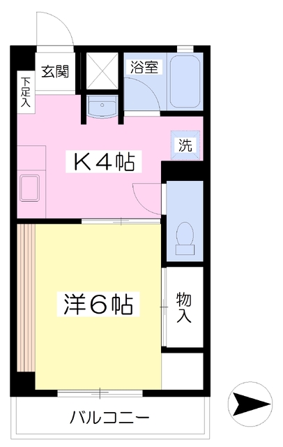 松山市山越のマンションの間取り