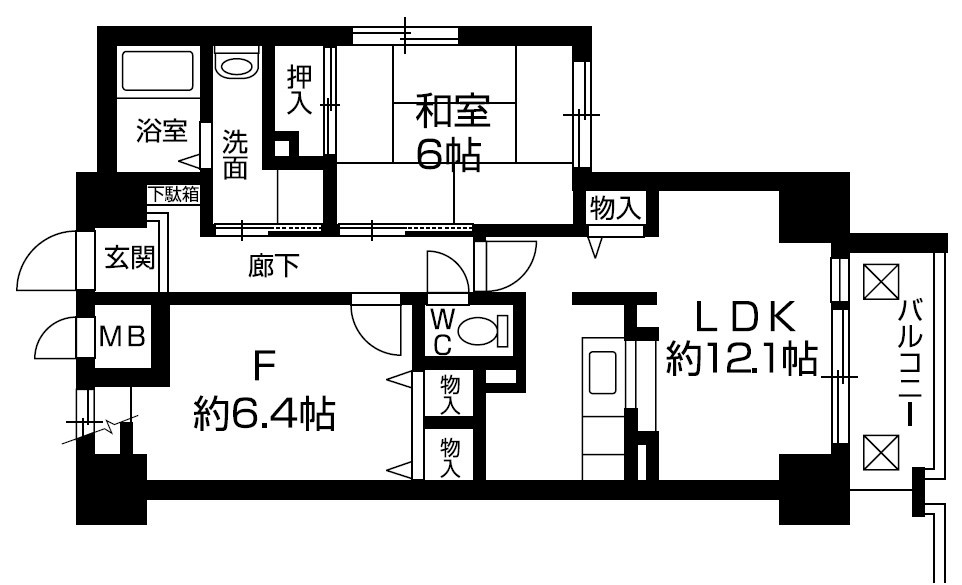 京都市中京区姉西堀川町のマンションの間取り