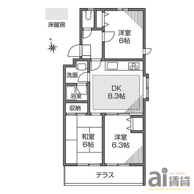 三鷹市牟礼のアパートの間取り