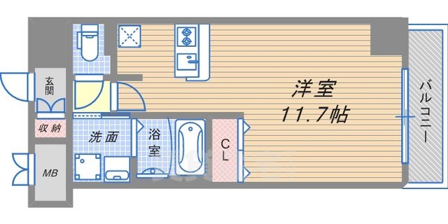 プレサンス三宮フラワーロードの間取り