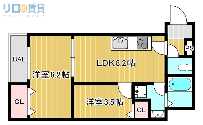 【大阪市東淀川区菅原のアパートの間取り】