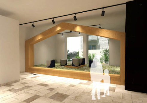 ロビー　建設中のためパース図です。