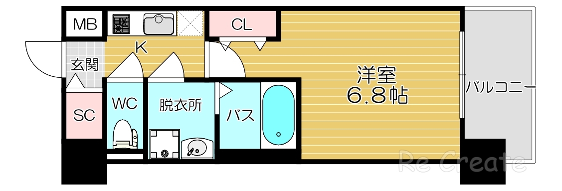レジュールアッシュ玉造の間取り写真