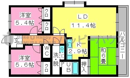 ＪＲ博多南線 博多南駅 徒歩15分 3階建 築27年の間取り写真