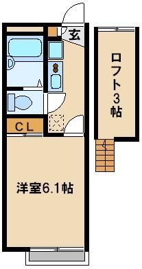 東武東上線 坂戸駅 徒歩6分 2階建 築18年の間取り写真