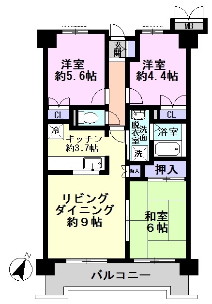 ハイネス北柏の間取り写真