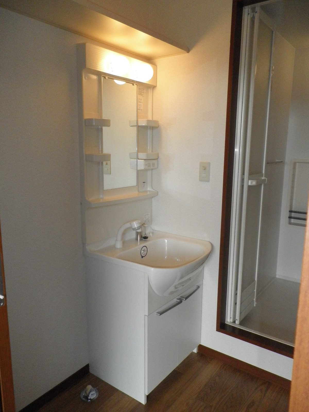 洗面設備　忙しい朝にも便利なシャワー付き洗面化粧台