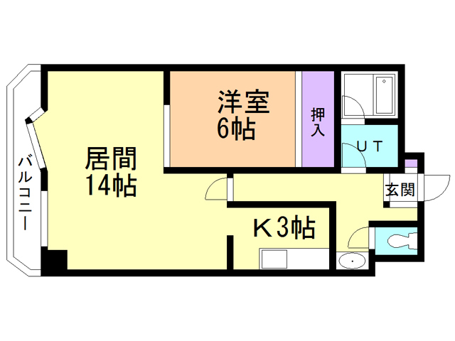 函館市青柳町のマンションの間取り