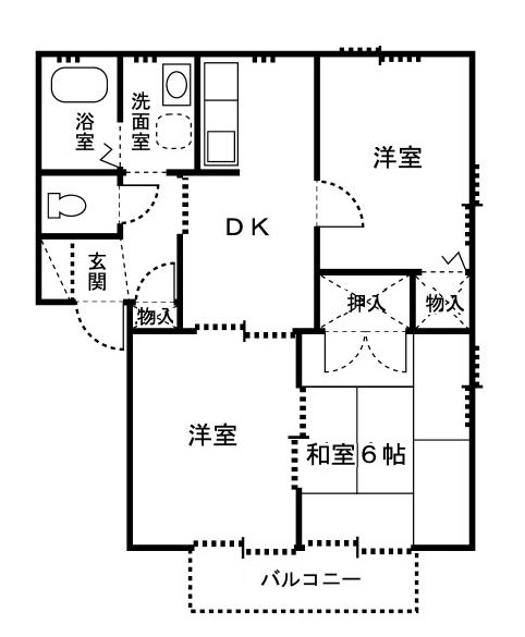 クレセントＡの間取り