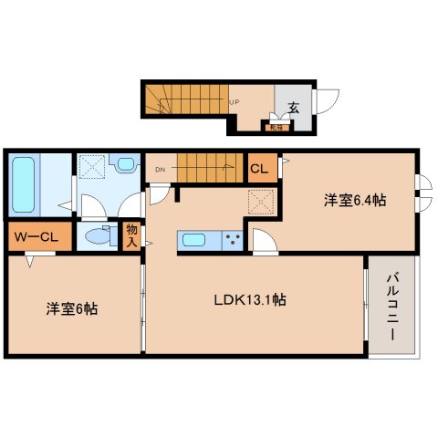 葛城市疋田のアパートの間取り