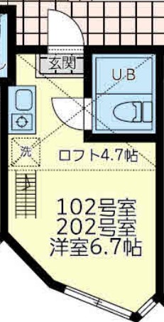 横浜市神奈川区白幡東町のアパートの間取り