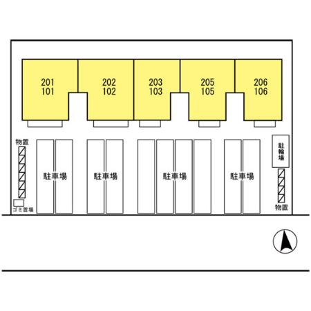 【山形市吉原のアパートの駐車場】