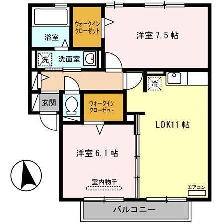 山形市吉原のアパートの間取り