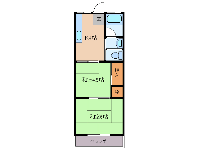 鳥羽市鳥羽のアパートの間取り