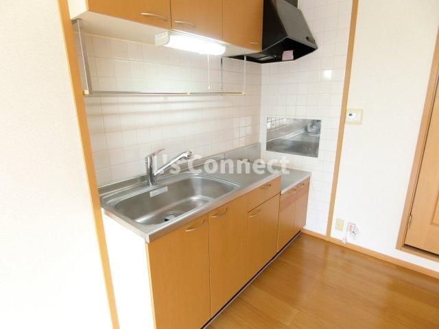 キッチン　２口ガスコンロ設置可能なキッチン。