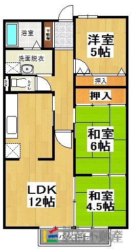 三井郡大刀洗町大字本郷のアパートの間取り