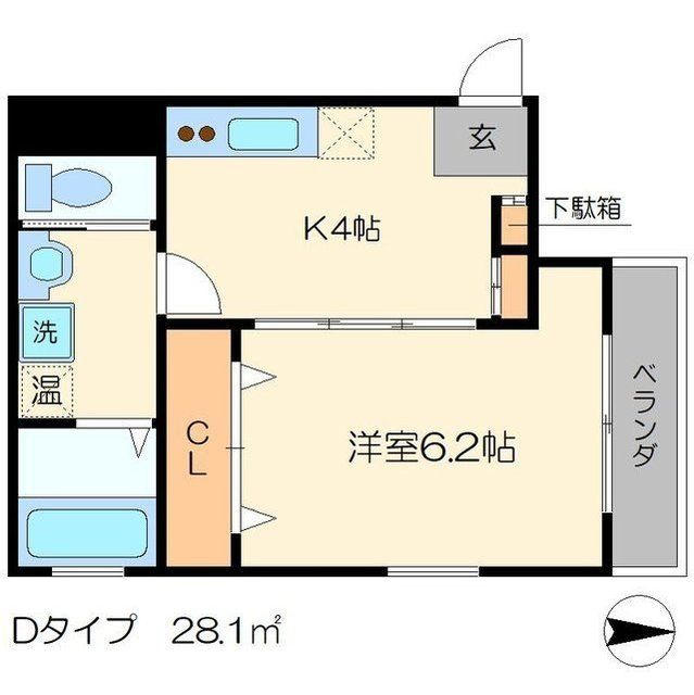 京都市下京区芦刈山町のマンションの間取り