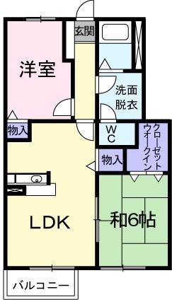 安来市飯島町のアパートの間取り