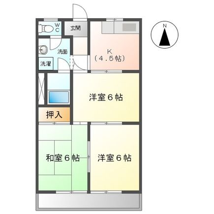 岐阜市六条江東のマンションの間取り