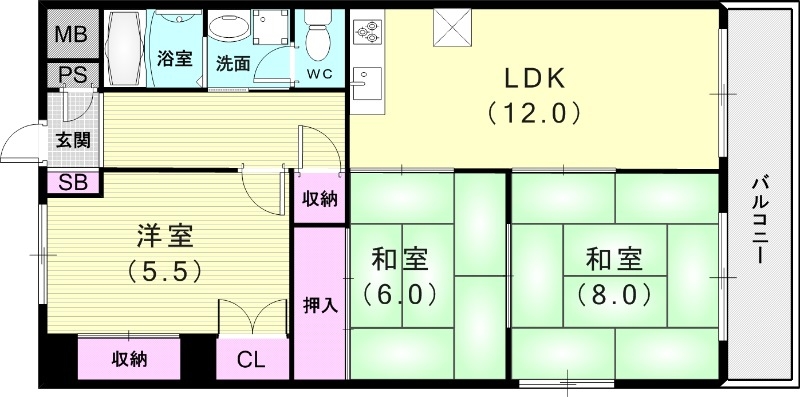 マンション住吉川の間取り